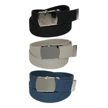Cinturón Ajustable Ctm® Algodón Con Hebilla Níquel (pack De 