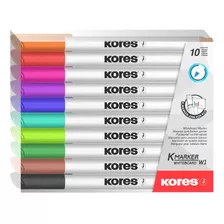 Marcador Borrable Kores Delgado X 10 Colores