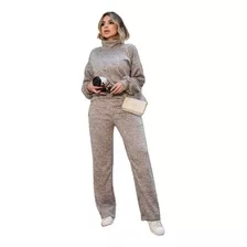 Blusa E Calça Conjunto Estilo Inverno Malha Tricot Lanzão