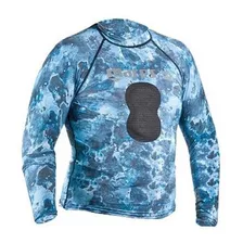 Playera Mares Lycra Azul Camuflajeada Pesca Snorkel X L