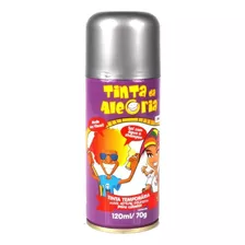  Tinta Spray Temporária Da Alegria Para Cabelo Lavável 120ml Tom Prata