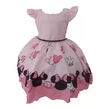 Vestido Infantil Minnie Rosa , Para Aniversario , Festas