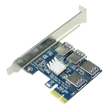 1 To 4 Pci Express 1x Slots Riser Card Expansion - Splitter Color Azul Marino