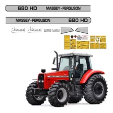 Kit Adesivo Trator Massey Ferguson 680 Hd + Etiqueta Mk Cor Adesivo Massey Ferguson 680 Hd