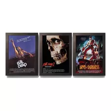 3 Quadros Moldura Trilogia Evil Dead Uma Noite Alucinante A3