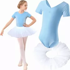 Leotardo Ballet Manga Corta Para Niña Ropa De Rendimiento 2p