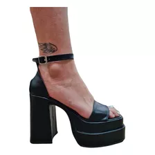 Sandalias Mujer De Vestir Noche Altas Con Doble Plataforma