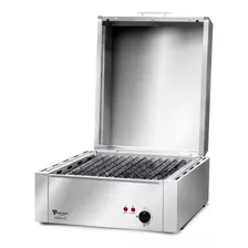 Parrilla Electrica Cook And Food Nogal 53cm Acero Inox. Tapa Color Plateado