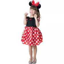 Fantasia Infantil Minnie Mouse Completa Com Orelhinha