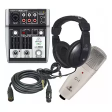 Kit Grabación Behringer 302 Microfono C1 Auricular Hpm1000