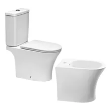 Combo Inodoro Deposito Dual Con Tapa + Bidet Abruzzo Piazza