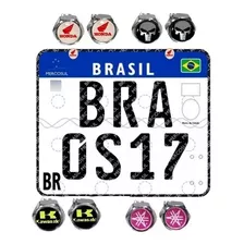 Kit Parafusos Placa Moto Emblema Resinado Todas Marcas