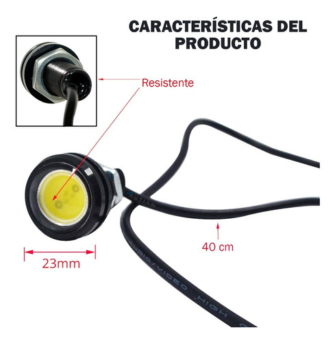 Par Ojo De Aguila Faros Led Tipo Xenon Niebla 23mm Drl, 2 Pz Foto 9