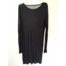 Vestido Diesel Espalda Transparente Mangas Largas Negro