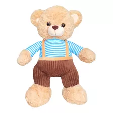 Pelúcia Urso Teddy Grande Com Macacão 60cm Antialérgico Fofo