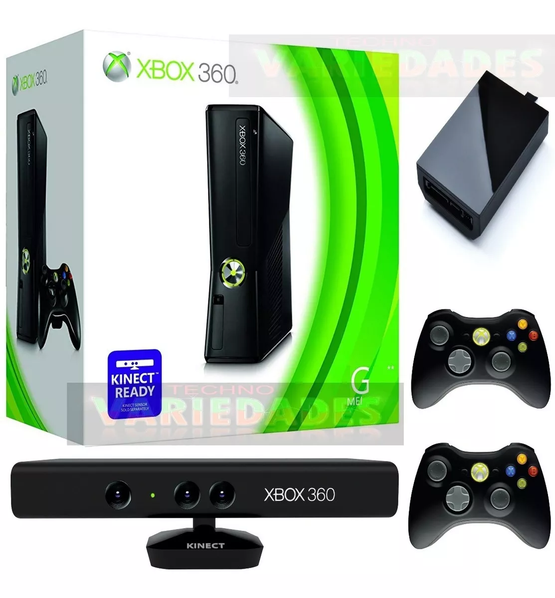 Xbox 360 Slim 5.0 Disco 320 Gb 65 J. Kinect 2 Controles