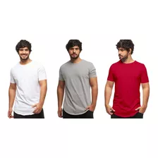 Kit 3 Camiseta Camisa Blusa Oversized Longline Masculino C1