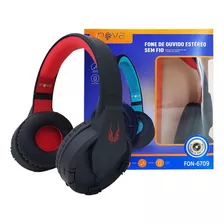 Fone Ouvido Bluetooth Sem Fio Headphone Áudio Stereo Inova Cor Vermelho