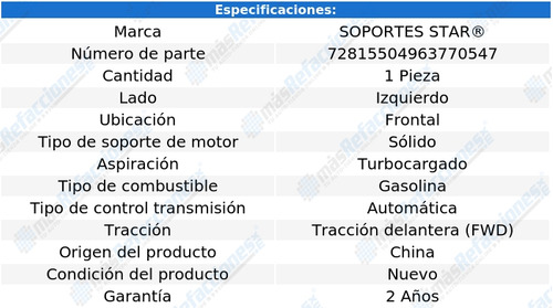 Soporte Motor Frontal Izquierdo 9-5 3.0lv6 99 Al 01 S Star Foto 2