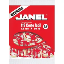 Cinta Janel Adhesiva Transparente 12mm*10m Bolsa C/50 Rollos