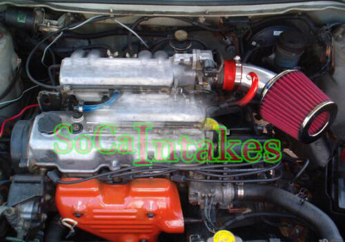 All Red Coated Air Intake Kit  For 1990-1993 Geo Storm I Ttz Foto 3