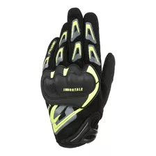 Guantes Immortale Rebel Hi Vis/ Negro Para Moto Protección Talla Xl