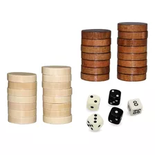 Piezas De Backgammon De Madera Asney, Piezas De Damas De Mad