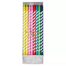 Velas De Fiesta Rayas Brillantes 451797, 24 Velas 6 Est...