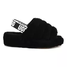 Sandalias Ugg Fluff Negro De Dama