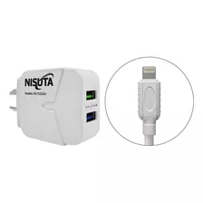 Cargador Rápido Nisuta 2 Usb 2.4a Y Cable iPhone Lightning