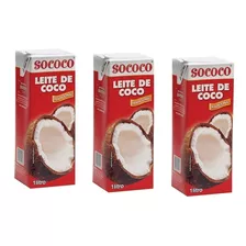 Leite De Coco - Sococo 500ml Tp Sobremesa Culinária 3un