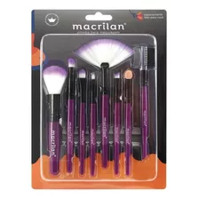 Kit Kp3-1a Com 8 Pincéis Para Maquiagem Macrilan - Roxo