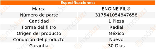 1- Filtro De Aire Sandero 1.6l 4 Cil 2010/2015 Engine Fil Foto 2