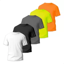 Kit 5 Camisetas Básicas Masculina Dry Fit Lisa Tradicional 