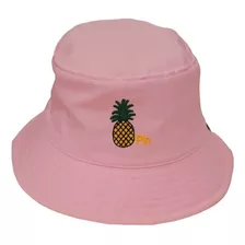 1 Chapéu Bucket Hat Liso Estampa Bordada De Abacaxi Feminino