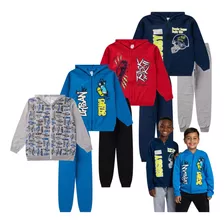 8 Peças Moleton Infantil Juvenil Menino 4 Casaco + 4 Calça