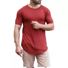 Camisa Camiseta Longline Streetwear Academia Viscose Premium