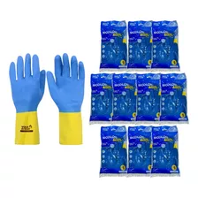 Kit 12 Prs Luva Látex Neoprene Bicolor Proteção Química Epi