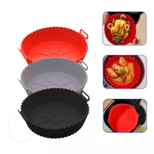 Kit 3 Formas Silicone Air Fryer Antiaderente Reutilizável 