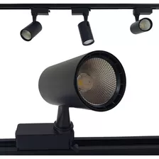 Kit Trilho Eletrificado De 1 Metro Preto + 4 Spot De Led 20w