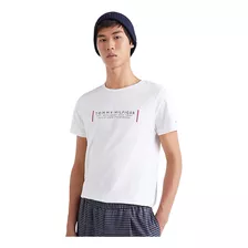 Camiseta Tommy Hilfiger Masculina Text Bar Corp Branca