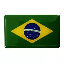 2 Adesivos Bandeira Brasil Resinada, Carro 25x45mm 2,5 X 4,5