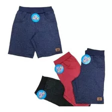 Kit 3 Shorts De Moletom Moletinho Jeans Infantil Juvenil