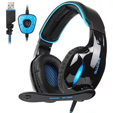 Auricular Headset Gamer Sades Sa-902 7.1 / Makkax Color Azul