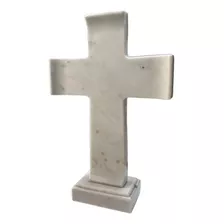 Cruz Blanca De Marmol 43 Cm De Alto Religión, Panteón