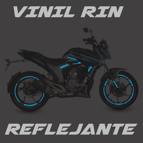 Kit Stickers Rin  Reflejantes Vento Storm 250 Azul  + Regalo Foto 3