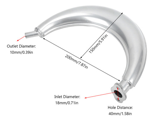 Sl Tubo De Escape Half Moon Banana De Aleacin De Acero Dm Foto 6