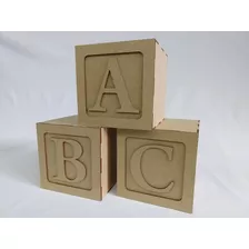 Kit Festa Provençal Mdf Crú Cubo Abc Encaixe Aniversário