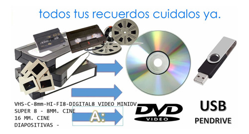 Digitalización De Videos A Dvd O Pendrive Todos Los Formatos
