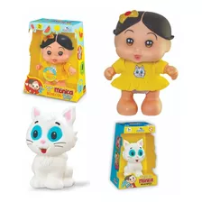 Boneca Magali + Mascote Mingau Adijomar Turma Da Mônica